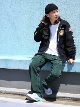 「Levi's（リーバイス）のアイテム（カーゴパンツ）」を使った、KAIさん（メンズ・174cm）の夏コーディネート