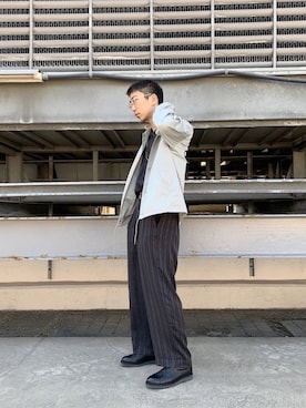 「STUDIOUS（ステュディオス）のアイテム（その他アウター）」を使った、KAIさん（メンズ・174cm）の春コーディネート