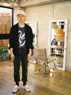 「DISCOVERED（ディスカバード）のアイテム（帽子）」を使った、shooookiさん（メンズ・174cm）の冬コーディネート