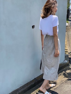 「TONAL（トーナル）のアイテム（スカート）」を使った、TONALさん（レディース・160cm）の夏コーディネート
