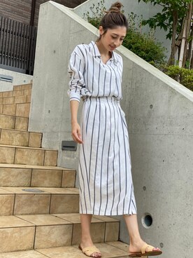 「TONAL（トーナル）のアイテム（スカート）」を使った、TONALさん（レディース・160cm）の夏コーディネート