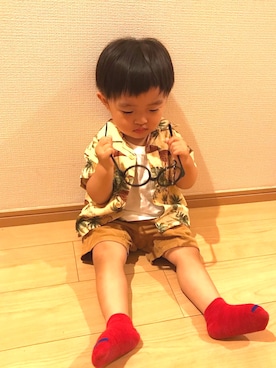 「SASSON（サッソーン）のアイテム」を使った、モリコさん（キッズ・80cm）の夏コーディネート