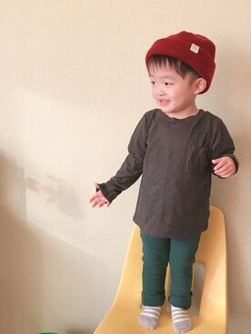 「2歳3ヶ月」｜「アイテム（その他）」を使った、モリコさん（キッズ・80cm）の冬コーディネート