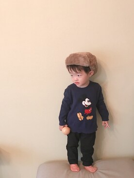 「2歳3ヶ月」｜「アイテム（その他）」を使った、モリコさん（キッズ・80cm）の冬コーディネート