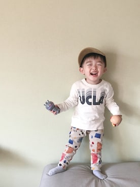 「2歳3ヶ月」｜「アイテム（その他）」を使った、モリコさん（キッズ・80cm）の冬コーディネート