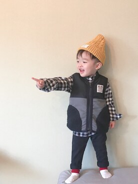 「2歳3ヶ月」｜「アイテム（その他）」を使った、モリコさん（キッズ・80cm）の冬コーディネート