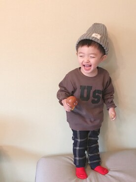 「2歳5ヶ月」｜「アイテム（その他）」を使った、モリコさん（キッズ・80cm）の冬コーディネート