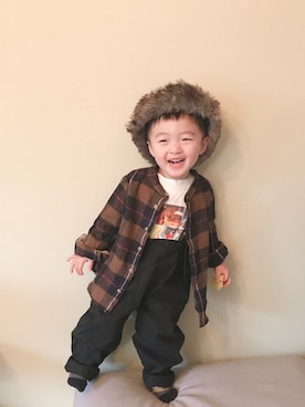 「2歳5ヶ月」｜「アイテム（その他）」を使った、モリコさん（キッズ・80cm）の冬コーディネート
