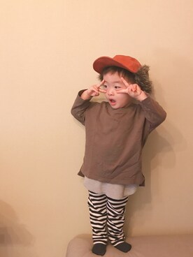 「2歳5ヶ月」｜「アイテム（その他）」を使った、モリコさん（キッズ・80cm）の冬コーディネート
