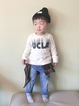 「2歳5ヶ月」｜「アイテム（その他）」を使った、モリコさん（キッズ・80cm）の冬コーディネート