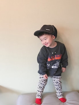 「2歳5ヶ月」｜「アイテム（その他）」を使った、モリコさん（キッズ・80cm）の冬コーディネート