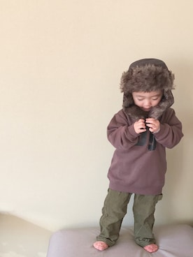 「2歳5ヶ月」｜「アイテム（その他）」を使った、モリコさん（キッズ・80cm）の冬コーディネート