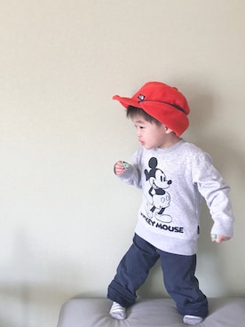 「ザノースフェイス」｜モリコさん（キッズ・80cm）の春コーディネート