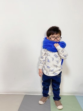 「petit main」｜「アイテム（スリッポン）」を使った、モリコさん（キッズ・80cm）の冬コーディネート