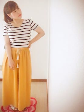 「one way（ワンウェイ）のアイテム（シューズ）」を使った、nyan.m❇︎さん（レディース・154cm）の夏コーディネート