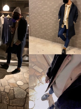 「アイテム（ステンカラーコート）」を使った、hrtrentvirginiaさん（メンズ・177cm・20代）の冬コーディネート