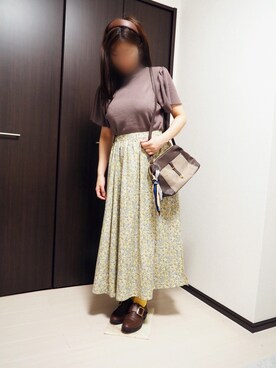 「fifth（フィフス）のフレアショルダーボトルネックニット（ニット/セーター）」を使った、なみこさん（レディース・158cm）の春コーディネート
