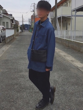 「しまむら（シマムラ）のアイテム（Tシャツ/カットソー）」を使った、渡 邉  竜 輝さん（メンズ・174cm）の冬コーディネート