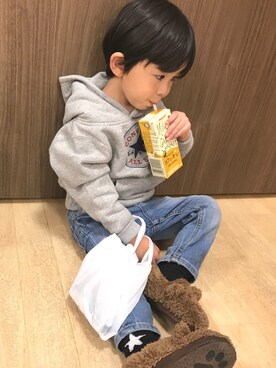 「オールスター」｜「アイテム（スリッポン）」を使った、◡̈iさん（キッズ・90cm）の秋コーディネート