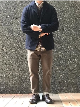 「OMNIGOD（オムニゴッド）のアイテム（ジャケット/アウター）」を使った、배성완さん（メンズ・173cm）の冬コーディネート
