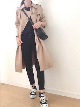 「CONVERSE（コンバース）のconverse（コンバース） ALL STAR OX（オールスターOX）（スニーカー）」を使った、かおるさん（レディース・155cm）の秋コーディネート