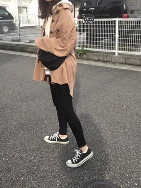 「SEVENDAYS=SUNDAY（セブンデイズサンデイ）のアイテム（パーカー）」を使った、かおるさん（レディース・155cm）の春コーディネート