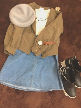 「Doublefocus（ダブルフォーカス）のアイテム（帽子）」を使った、Hironoさん（レディース・162cm）の秋コーディネート