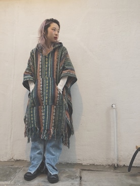 「RNA（アールエヌエー）のアイテム（サロペット/オーバーオール）」を使った、ayumiさん（レディース・158cm）の冬コーディネート