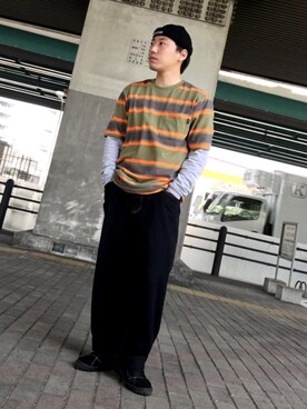 「STUSSY（ステューシー）のアイテム（Tシャツ/カットソー、その他）」を使った、@takumiさん（メンズ・163cm）の春コーディネート