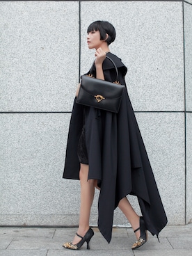 「Yohji Yamamoto（ヨウジヤマモト）のアイテム（ピーコート）」を使った、hellovintage唯特质さん（レディース・165cm）の秋コーディネート