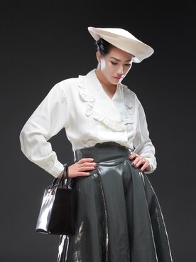 「pushBUTTONのアイテム」を使った、hellovintage唯特质さん（レディース・165cm）の秋コーディネート