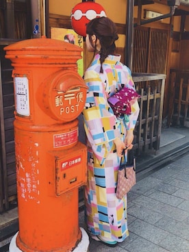 「kimono」｜「アイテム（その他）」を使った、aoiさん（レディース・164cm）の春コーディネート