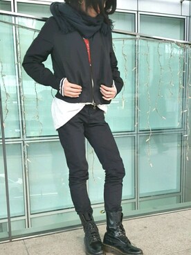「あべのハルカス」｜村松憲佑さん（メンズ・165cm）の冬コーディネート