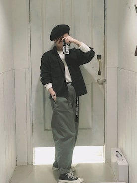「ニコアンド」｜「アイテム（その他トップス）」を使った、KYOZさん（レディース・156cm）の春コーディネート
