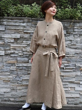 「H.A.K（ハク）のアイテム」を使った、naruさん（レディース・163cm）の夏コーディネート