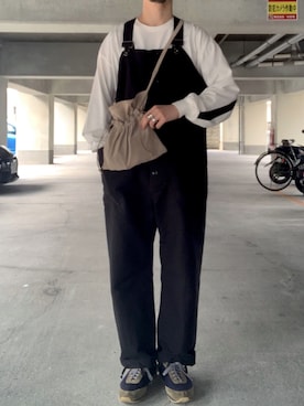 「Engineered Garments（エンジニアードガーメンツ）のアイテム（オールインワン・サロペット）」を使った、k_u_nioさん（メンズ・171cm）の秋コーディネート