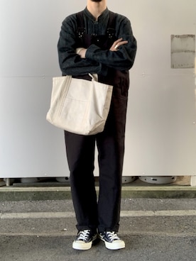 「Engineered Garments（エンジニアードガーメンツ）のアイテム（オールインワン・サロペット）」を使った、k_u_nioさん（メンズ・171cm）の秋コーディネート