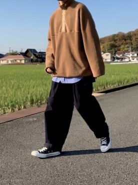 「Graphpaper（グラフペーパー）のアイテム（チノパンツ）」を使った、k_u_nioさん（メンズ・171cm）の秋コーディネート