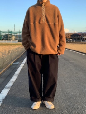 「Graphpaper（グラフペーパー）のアイテム（チノパンツ）」を使った、k_u_nioさん（メンズ・171cm）の冬コーディネート