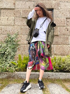 ナイロンジャケットを使った ミリタリーコート のレディース人気ファッションコーディネート Wear