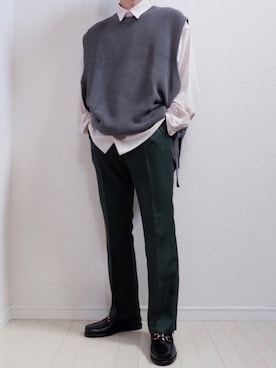 「HARE」｜「アイテム（モカシン/デッキシューズ）」を使った、taigaさん（メンズ・165cm）の秋コーディネート