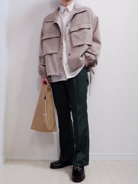 「エコバッグ」｜「アイテム（ブルゾン）」を使った、taigaさん（メンズ・165cm）の秋コーディネート