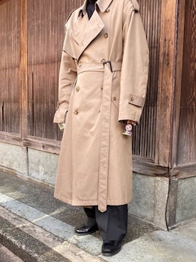 「stein」｜「アイテム（トレンチコート）」を使った、taigaさん（メンズ・165cm）の秋コーディネート