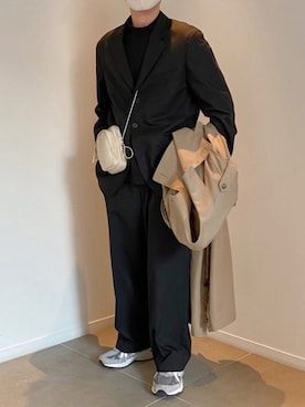 「セットアップスタイル」｜「アイテム（トレンチコート）」を使った、taigaさん（メンズ・165cm）の冬コーディネート