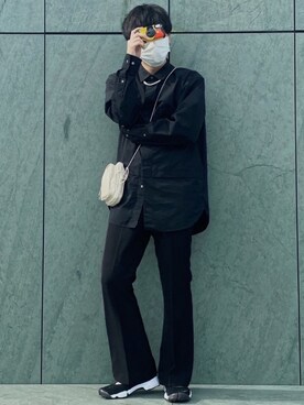 「BASQUE magenta（バスクマゼンタ）のアイテム（スラックス）」を使った、taigaさん（メンズ・165cm）の春コーディネート