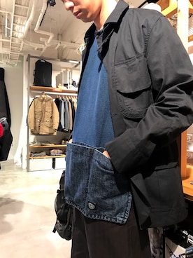「DRIES VAN NOTEN（ドリスヴァンノッテン）のアイテム（パンツ）」を使った、snowpeak_n_satonakaさん（メンズ・173cm）の冬コーディネート