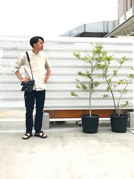 「snowpeak」｜「アイテム（サンダル）」を使った、snowpeak_n_satonakaさん（メンズ・173cm）の春コーディネート