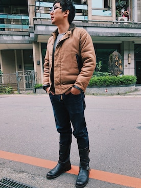 「STEVENSON OVERALL CO.（スティーブンソンオーバーオール）のアイテム（ジャケット/アウター）」を使った、しょうさん（メンズ・170cm）の冬コーディネート