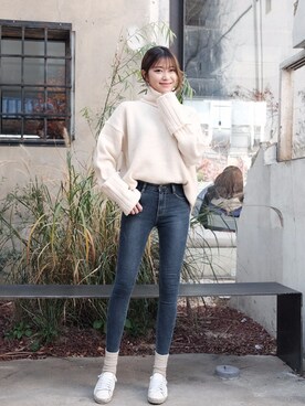 「FLYMODEL（フライモデル）のアイテム」を使った、FLYMODELさん（レディース・167cm）の冬コーディネート