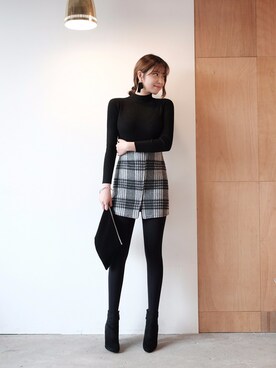 「FLYMODEL（フライモデル）のアイテム（スカート）」を使った、FLYMODELさん（レディース・167cm）の冬コーディネート